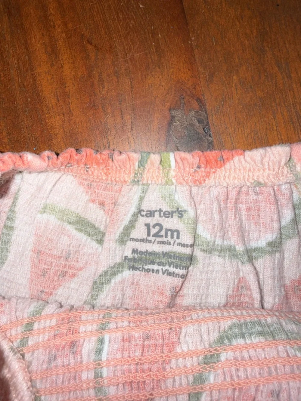 Carter's Pink Watermelon Print Romper with Green‎ Accents